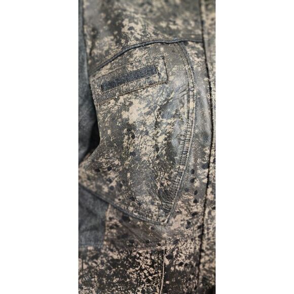 H&D Classic Leather Collection Womens Large Leather Denim Biker Style Jacket M - Picture 5 of 11